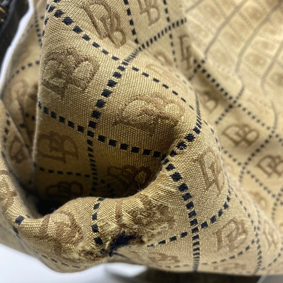 Dooney & Bourke L Tan Jacquard Fabric Shoulder Bag - Picture 5 of 13